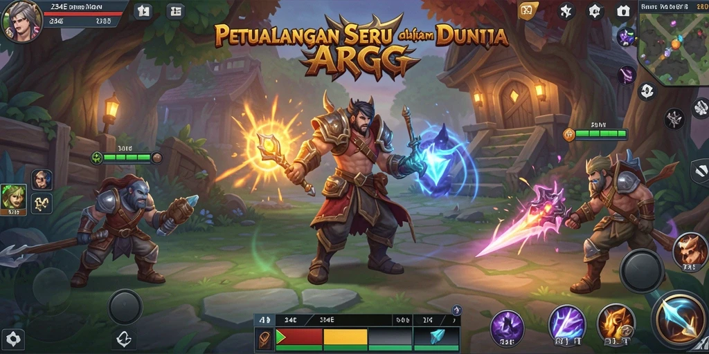 Gameplay mendebarkan dalam dunia fantastis ARPG 234E.