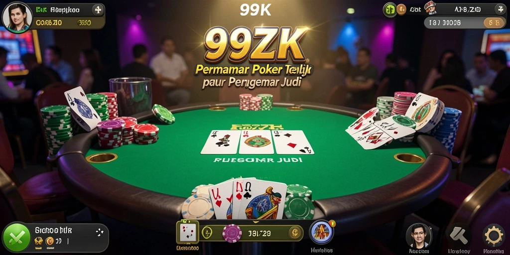 Screenshot gameplay Poker di 99ZK yang menampilkan suasana bermain.