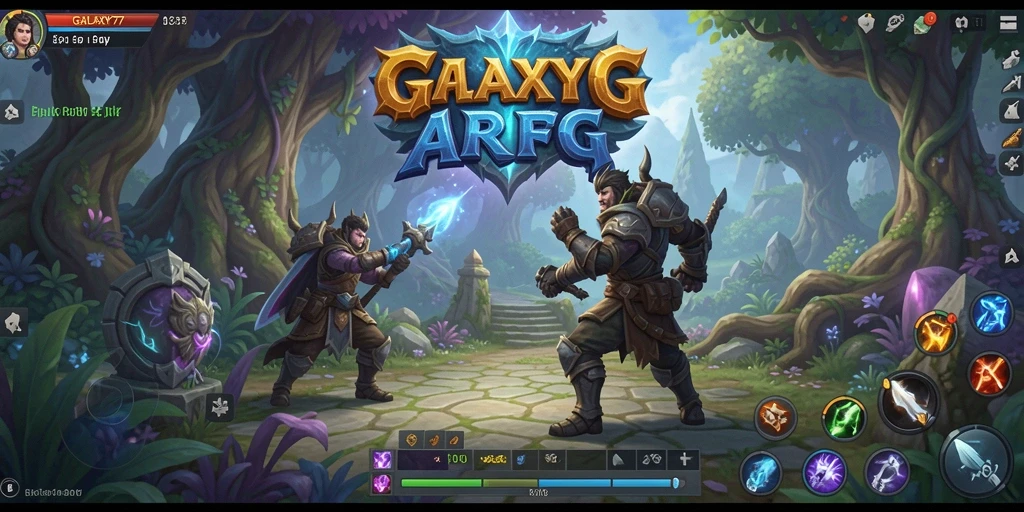 Tangkapan layar yang menampilkan aksi intens dalam permainan ARPG GALAXY77.