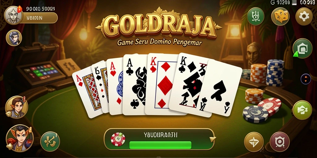 Tampilan gameplay Domino yang seru di GOLDRAJA.
