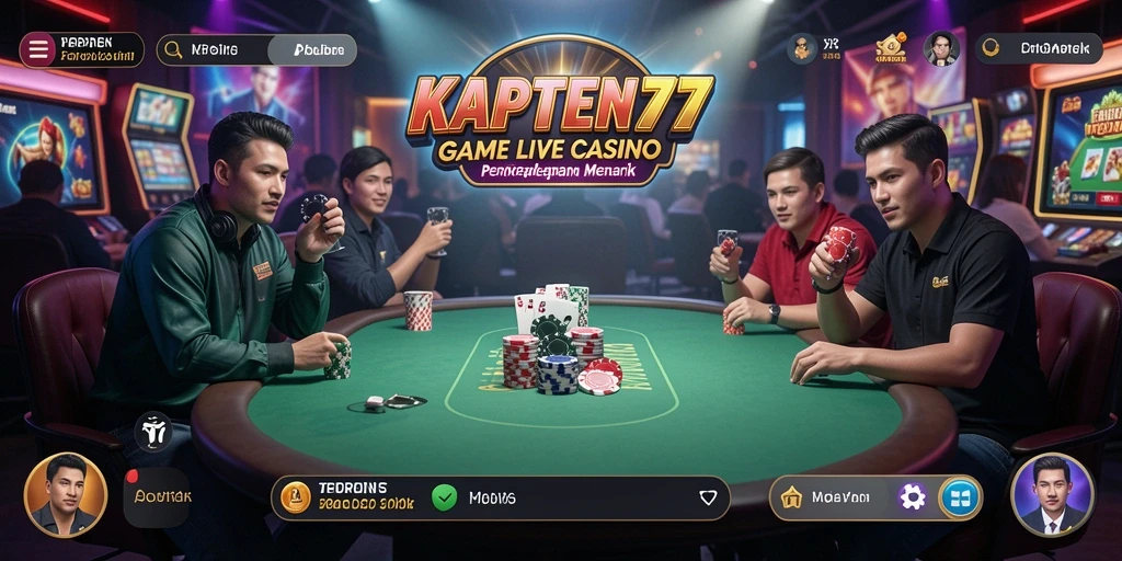 Tampilan gameplay Live Casino KAPTEN77 dengan dealer profesional dan interaksi langsung.