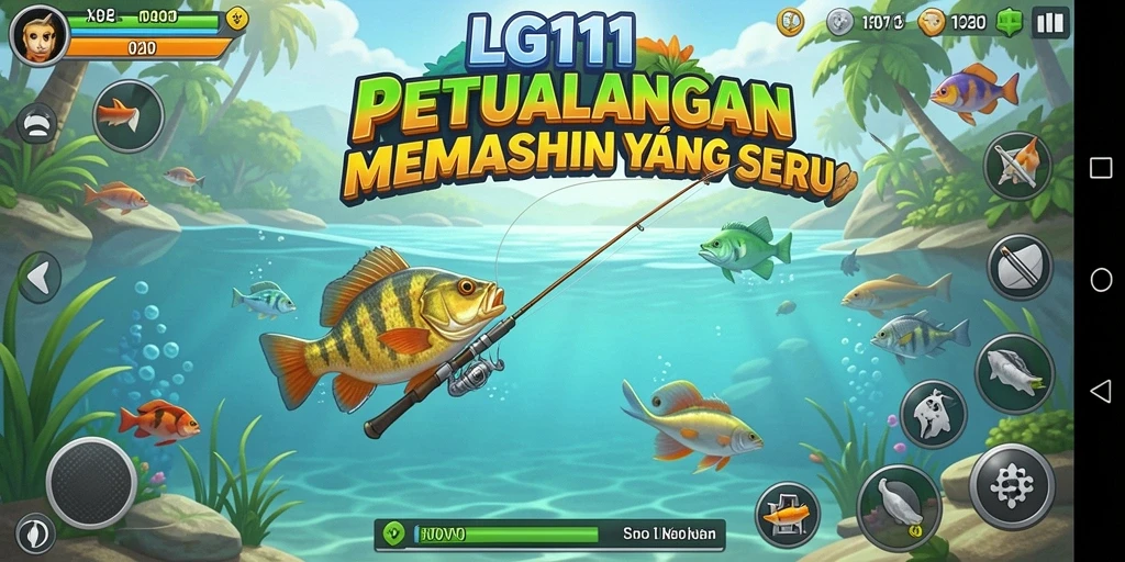 Screenshot gameplay LG111 menampilkan aksi memancing yang seru dan grafik menawan.