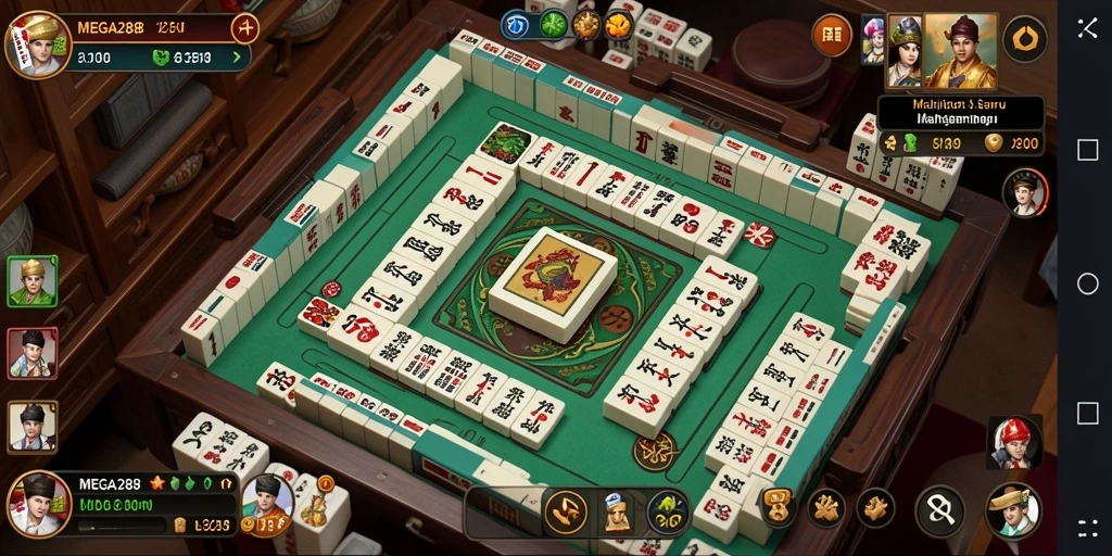 Tampilan menawan dari gameplay Mahjong di MEGA288.