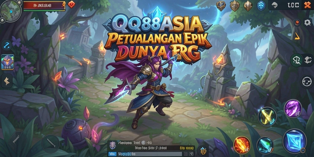 Screenshot gameplay QQ88ASIA menampilkan pertarungan epik dan karakter yang memukau.