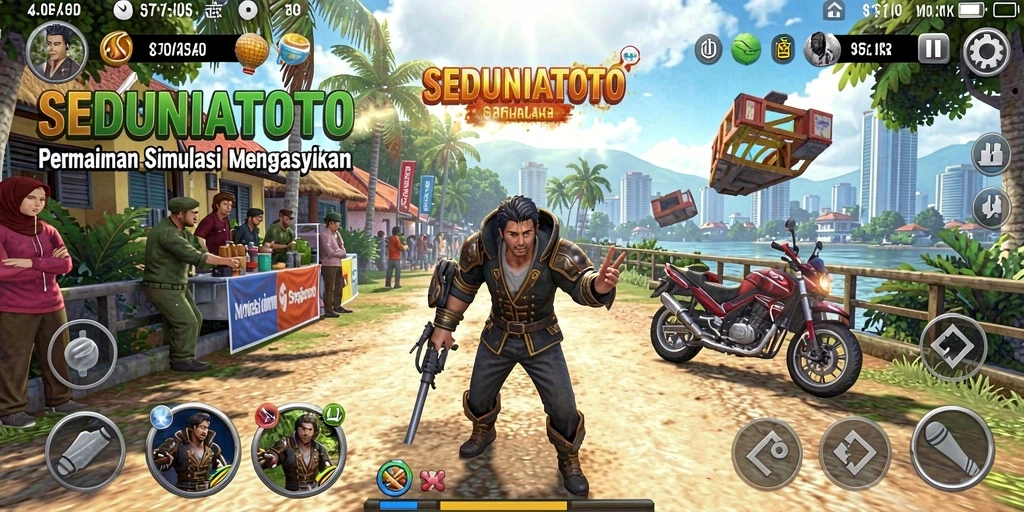 Screenshot utama SEDUNIATOTO yang menunjukkan gameplay menarik dengan interaksi sosial.