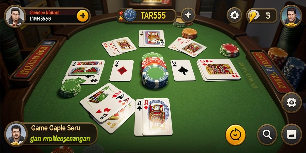 Screenshot menunjukkan gameplay Gaple yang seru dan interaktif.