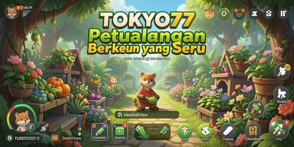 Gameplay TOKYO77 yang menyenangkan dengan aktivitas berkebun.
