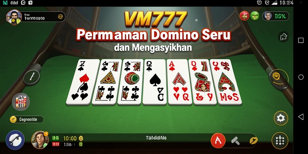 Screenshot VM777 menampilkan gameplay seru permainan Domino.