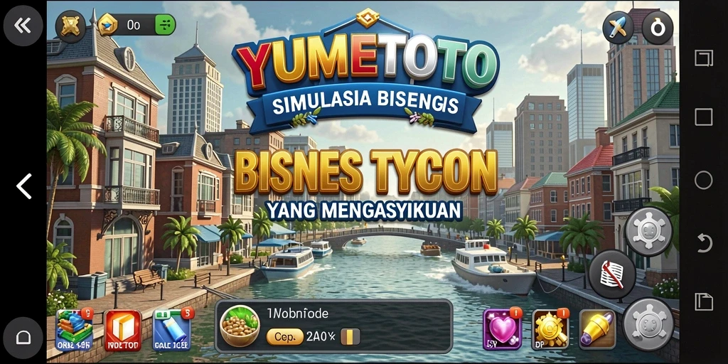 Gameplay YUMETOTO yang seru dan penuh strategi bisnis.
